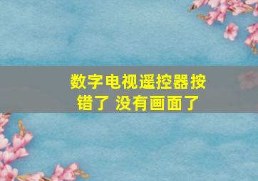 数字电视遥控器按错了 没有画面了